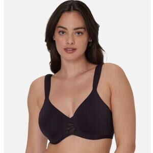 Bali Size 38D Coolest Smoothing Underwire T-Shirt Bra - Black & Almond DF4580